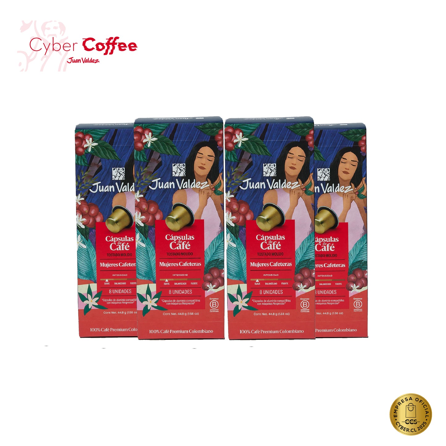 Pack X4 Cápsulas Mujeres Cafeteras (32 unidades)