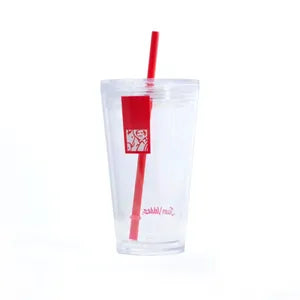 Vaso Doble Pared con Bombilla